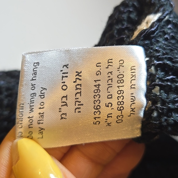 Alembika Oversize Sheer Mesh Open Knit Sweater Ivory Black Lagenlook Drapey NWOT - Picture 11 of 11